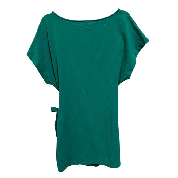 DKNY Asymmetrical Green Tunic Dress with Dolman Sleeves - Picture 2 of 4